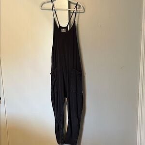 Free People Movement Hot Shot Onesie-Small-Washed Black